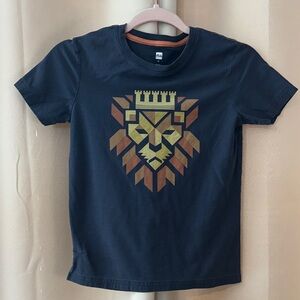 Tea Collection Navy and Gold Lion Tee